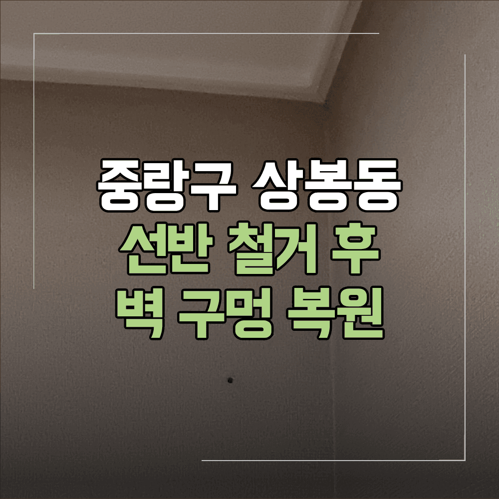 서울 중랑구 시스템 선반 철거 후 벽 구멍 복원
